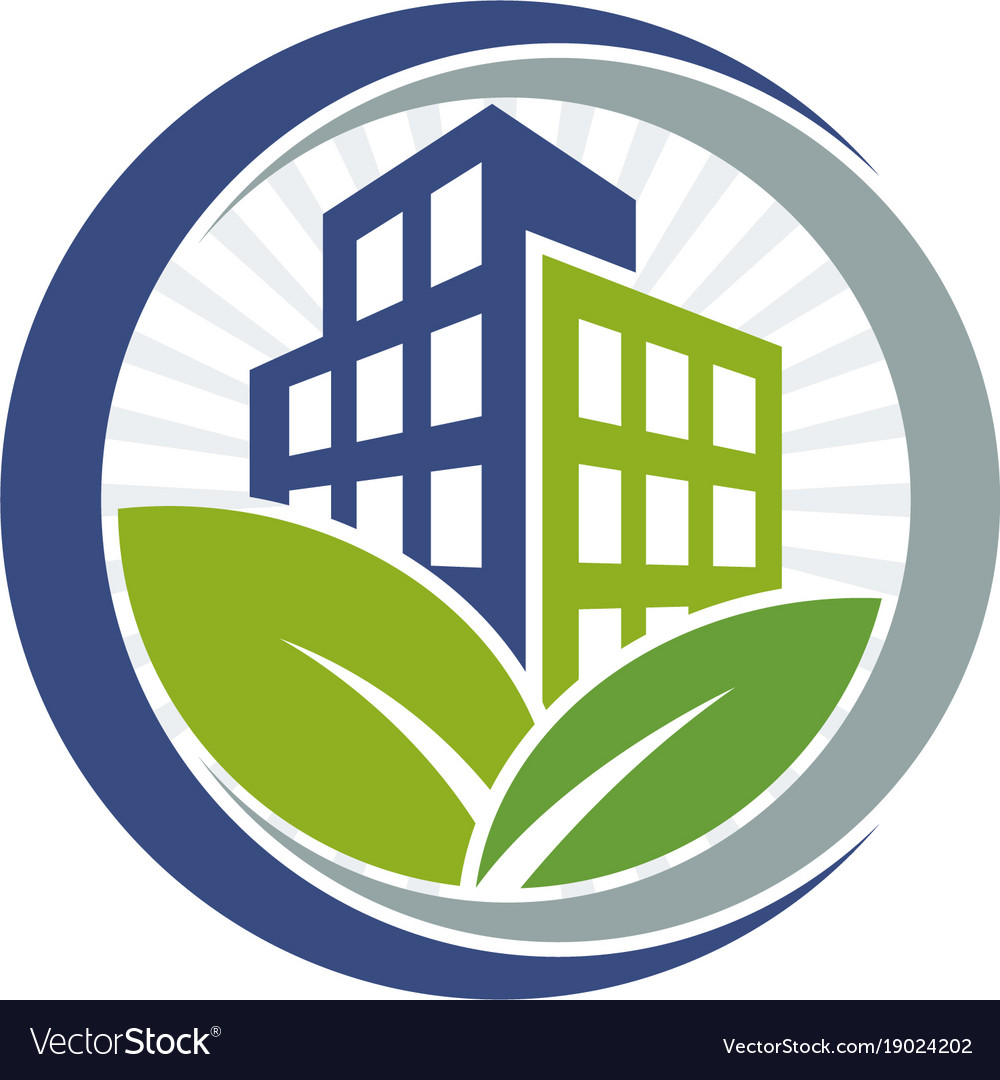 Logo icon with green city concept