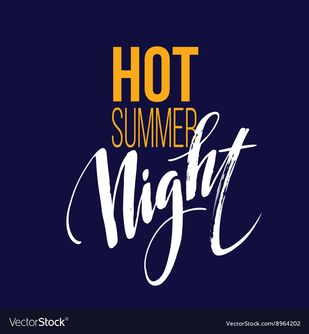 Long hot summer night typography design Royalty Free Vector