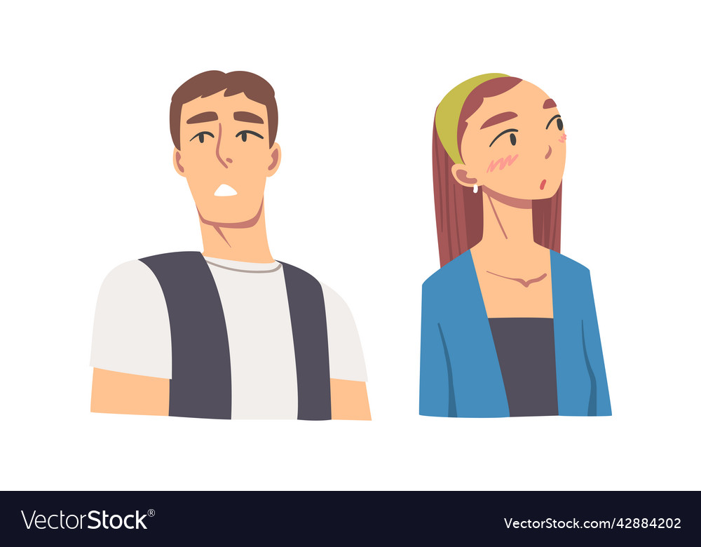 Man and woman looking in different direction