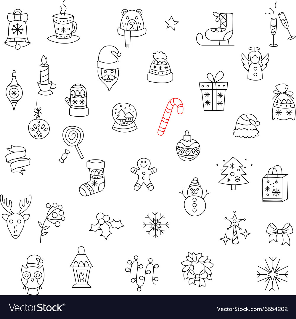 Merry christmas pattern with holiday elements