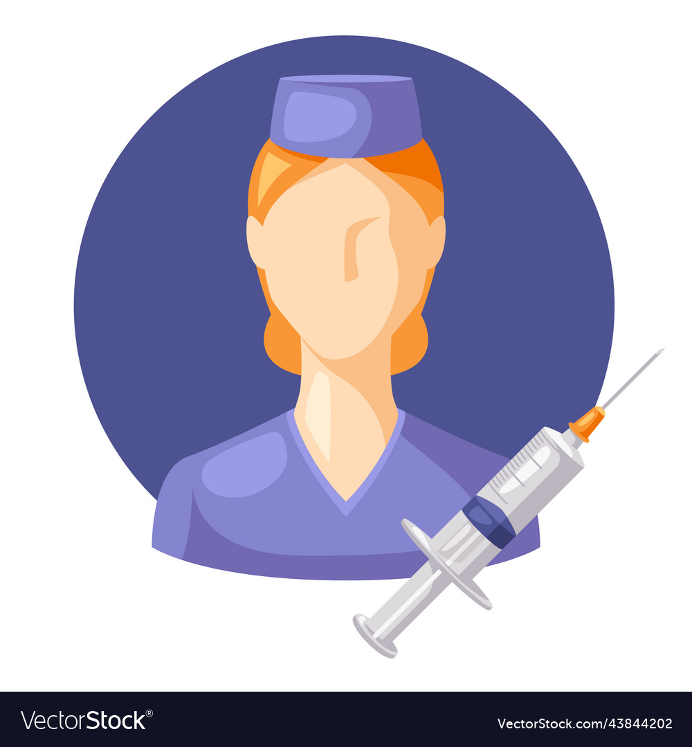 Of nurse with syringe medical and Royalty Free Vector Image