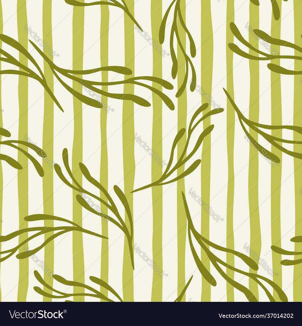 Random seamless doodle pattern with green