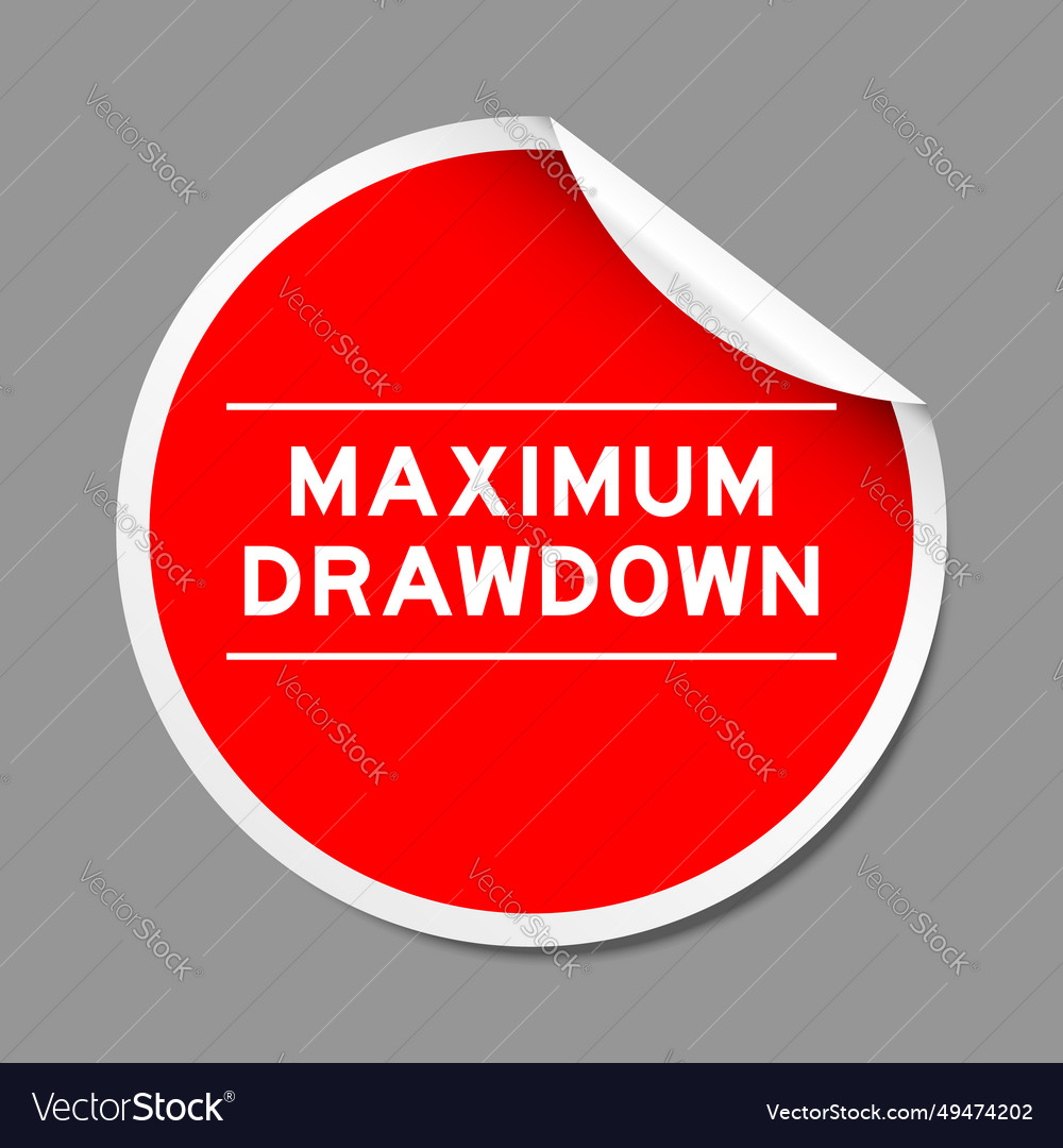 Red color peel sticker label with word maximum