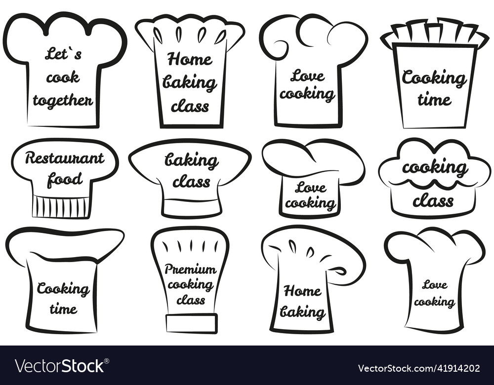 Set of chef logo design with modern concept hand