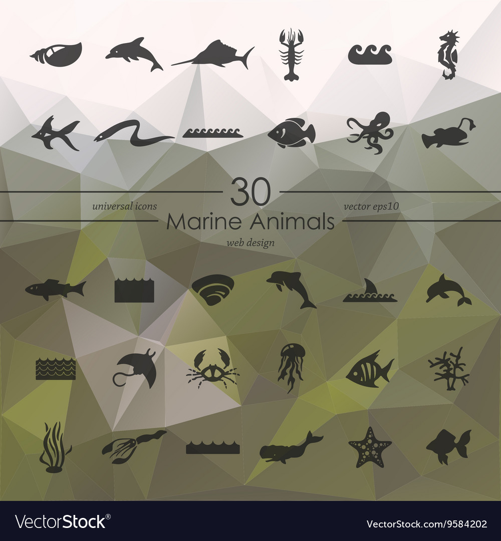 Set of marine animals icons