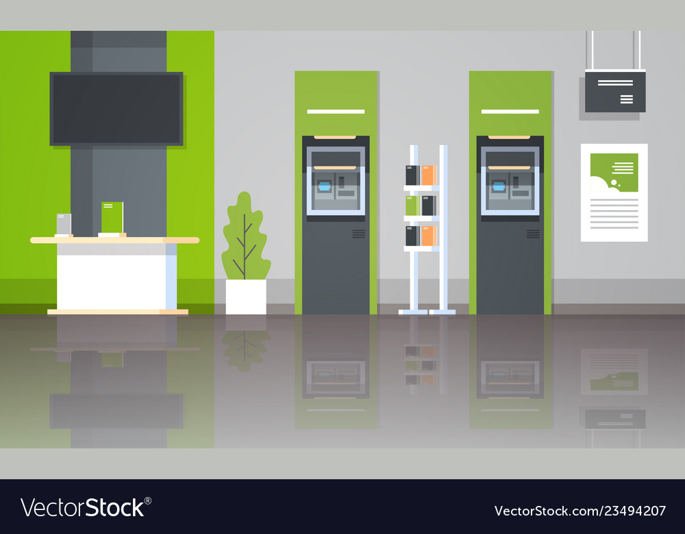 Atm Money Automatic Teller Machine Self Service Vector Image