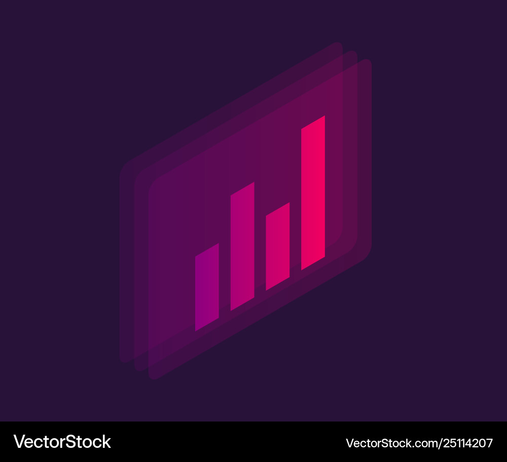 Chart isometric icon 3d Royalty Free Vector Image