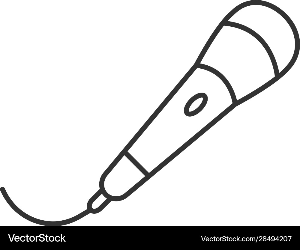 Microphone linear icon Royalty Free Vector Image
