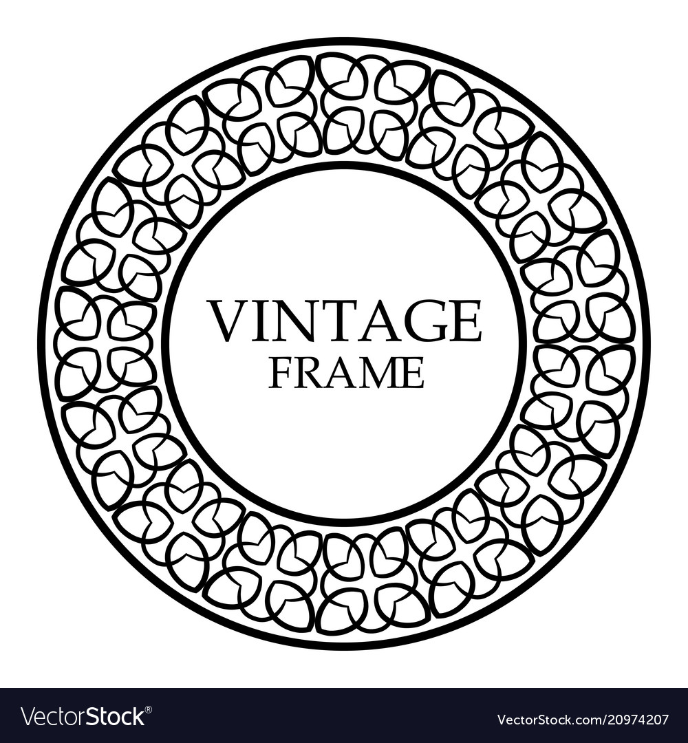 Round ornamental frame Royalty Free Vector Image