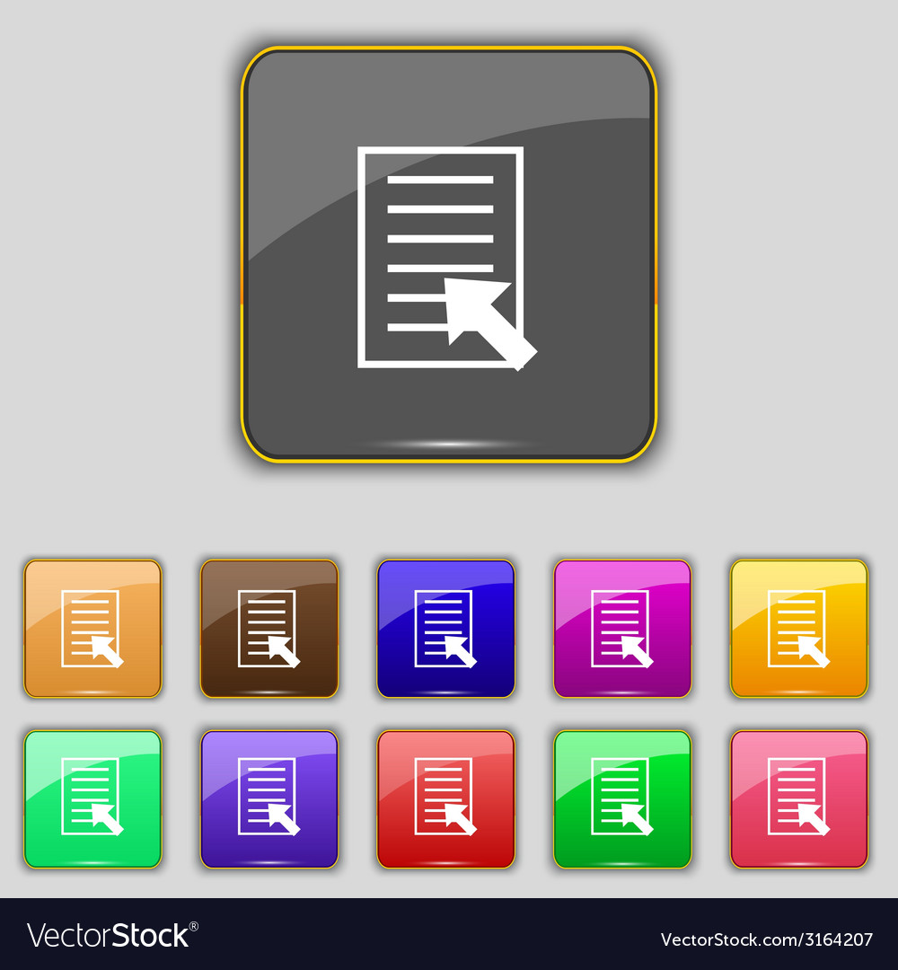 Text file sign icon document symbol set Royalty Free Vector