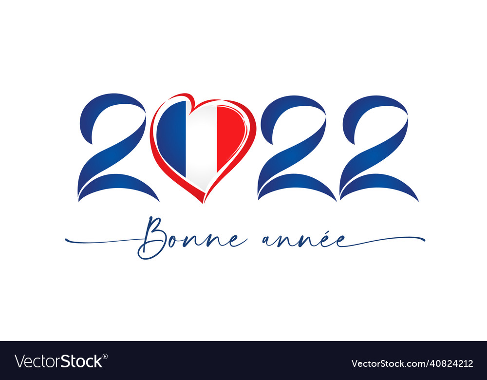 2022 love france happy new year Royalty Free Vector Image