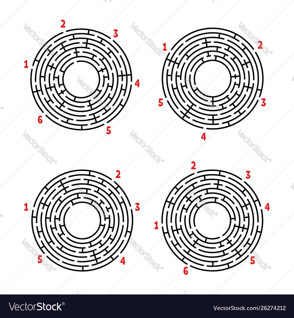 A set rectangular mazes game for kids puzzle