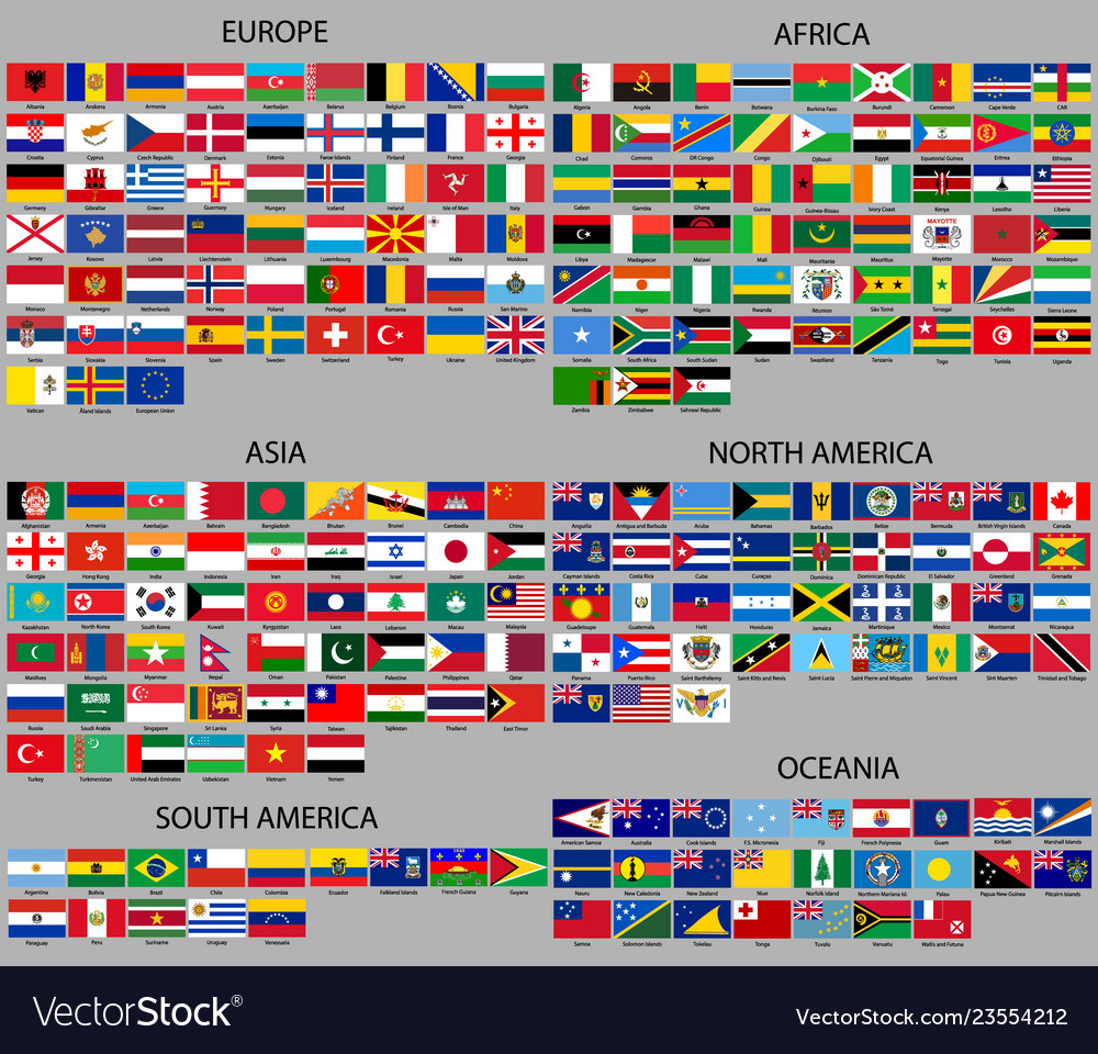 Flags Of All Countries Of The World Part 1 Vector Image Images