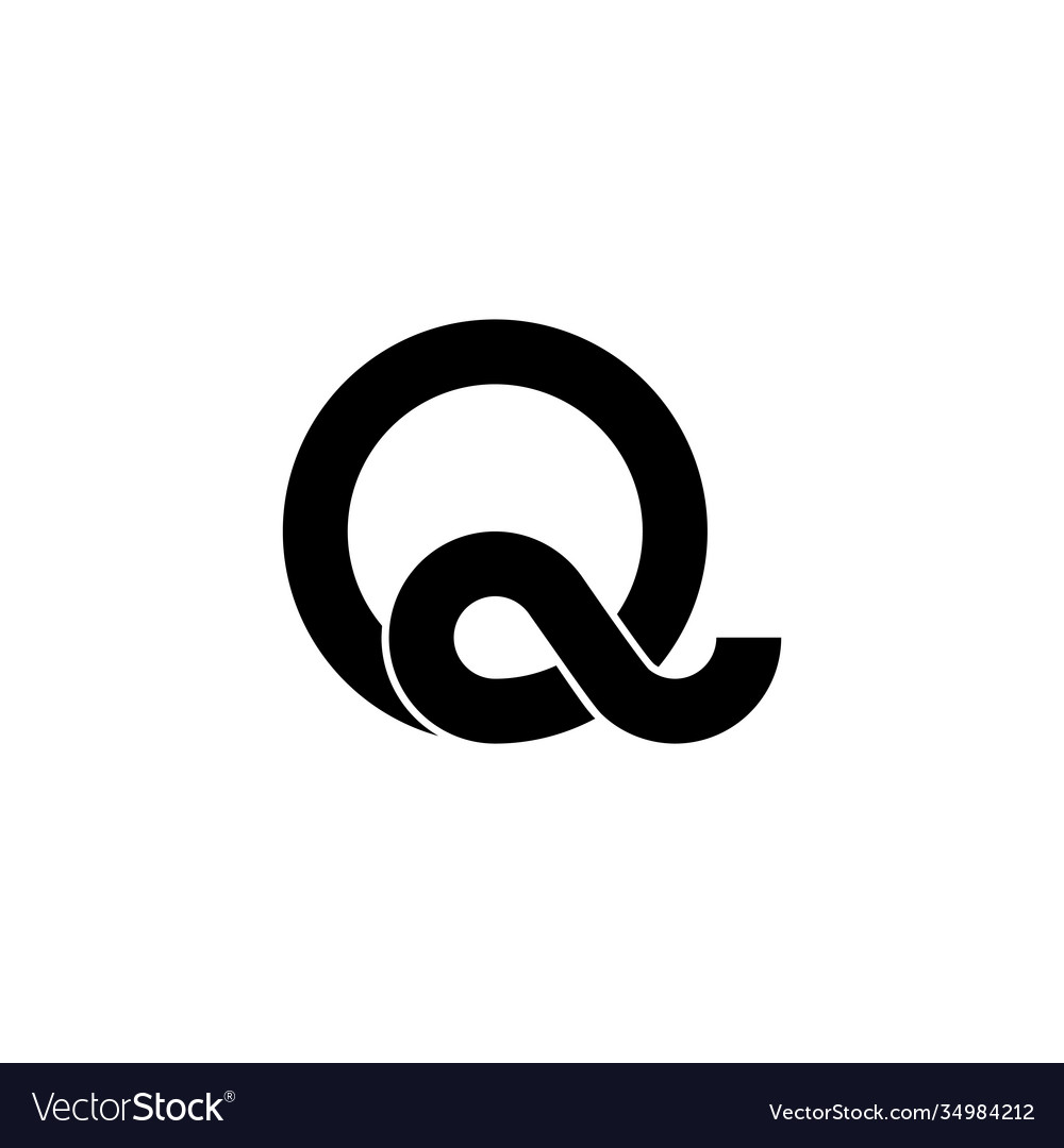 Letter q simple ribbon shape overlapping logo