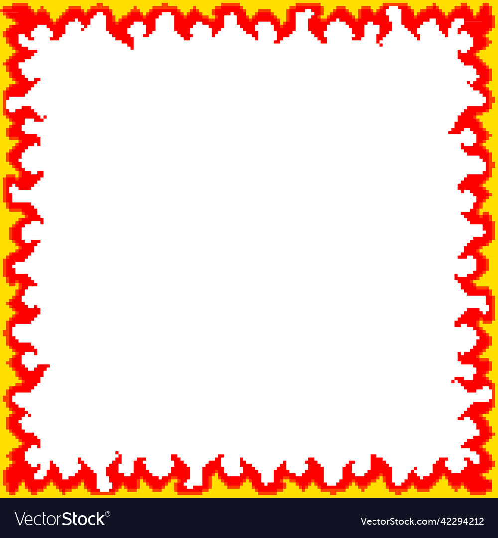 Pixel art style fire frame