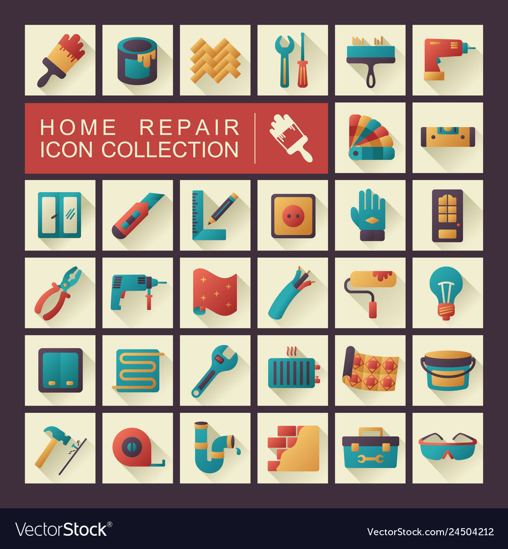 Set of building construction and home repair icons