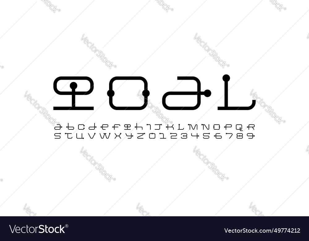 Technical wide thin future font digital cyber