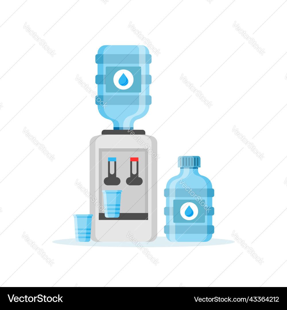 Water cooler icon in flat style beverage bottle Vector Image