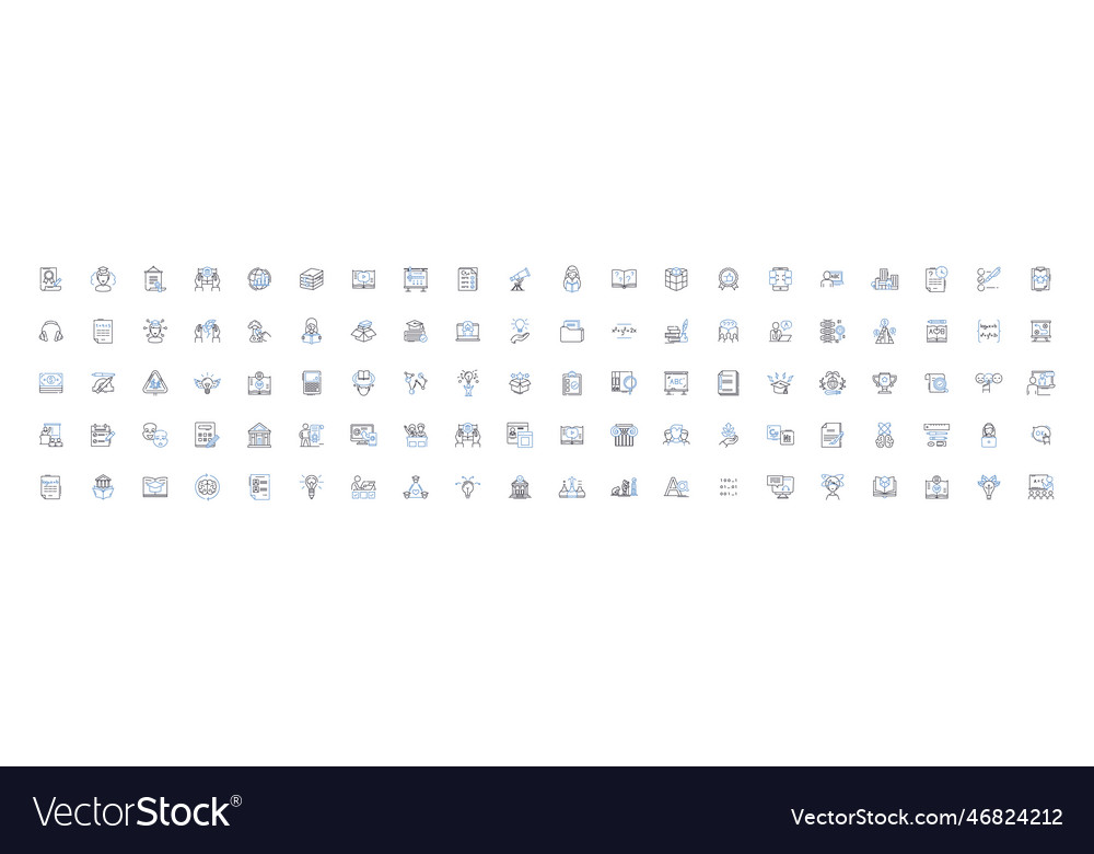 Wisdom line icons collection enlightenment Vector Image