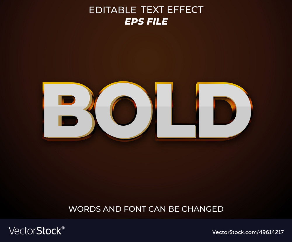 Bold text effect font editable typography 3d Vector Image