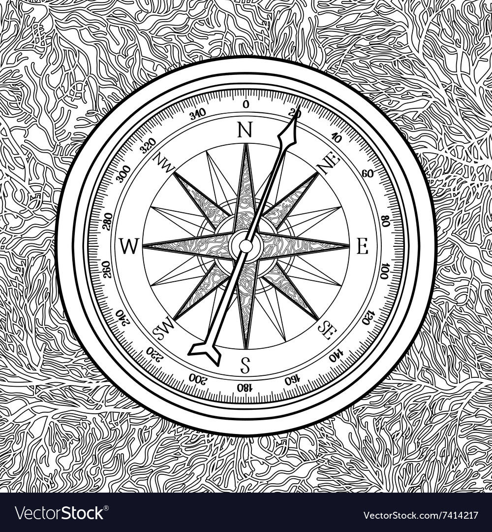 Graphic wind rose compass