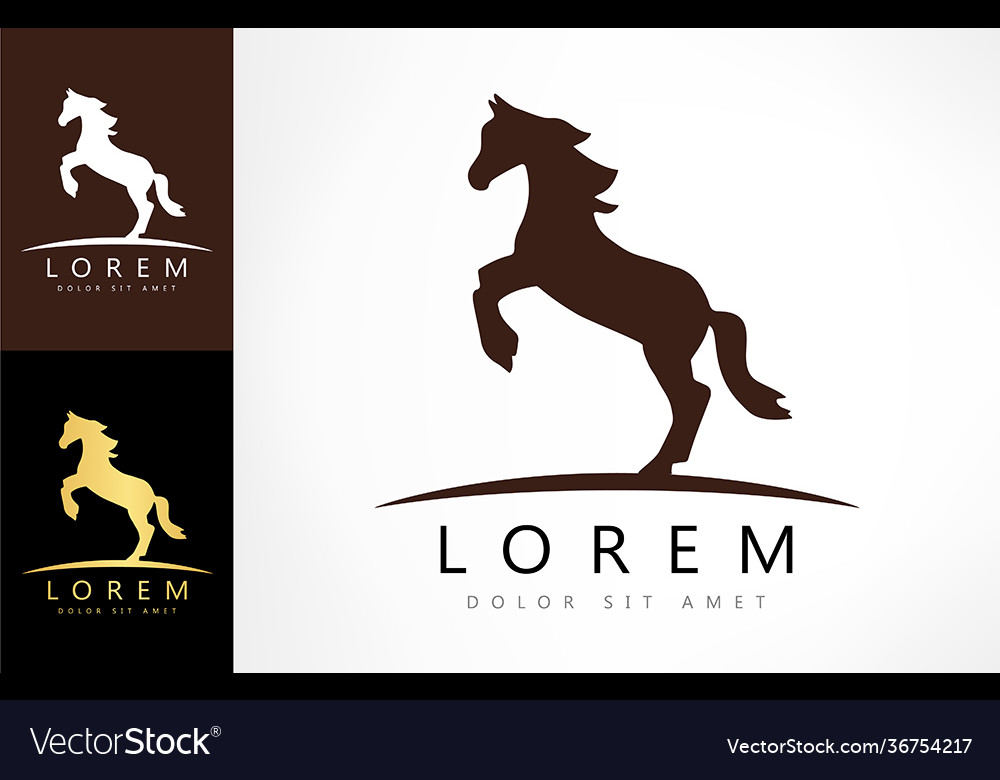 Horse logo animal design Royalty Free Vector Image