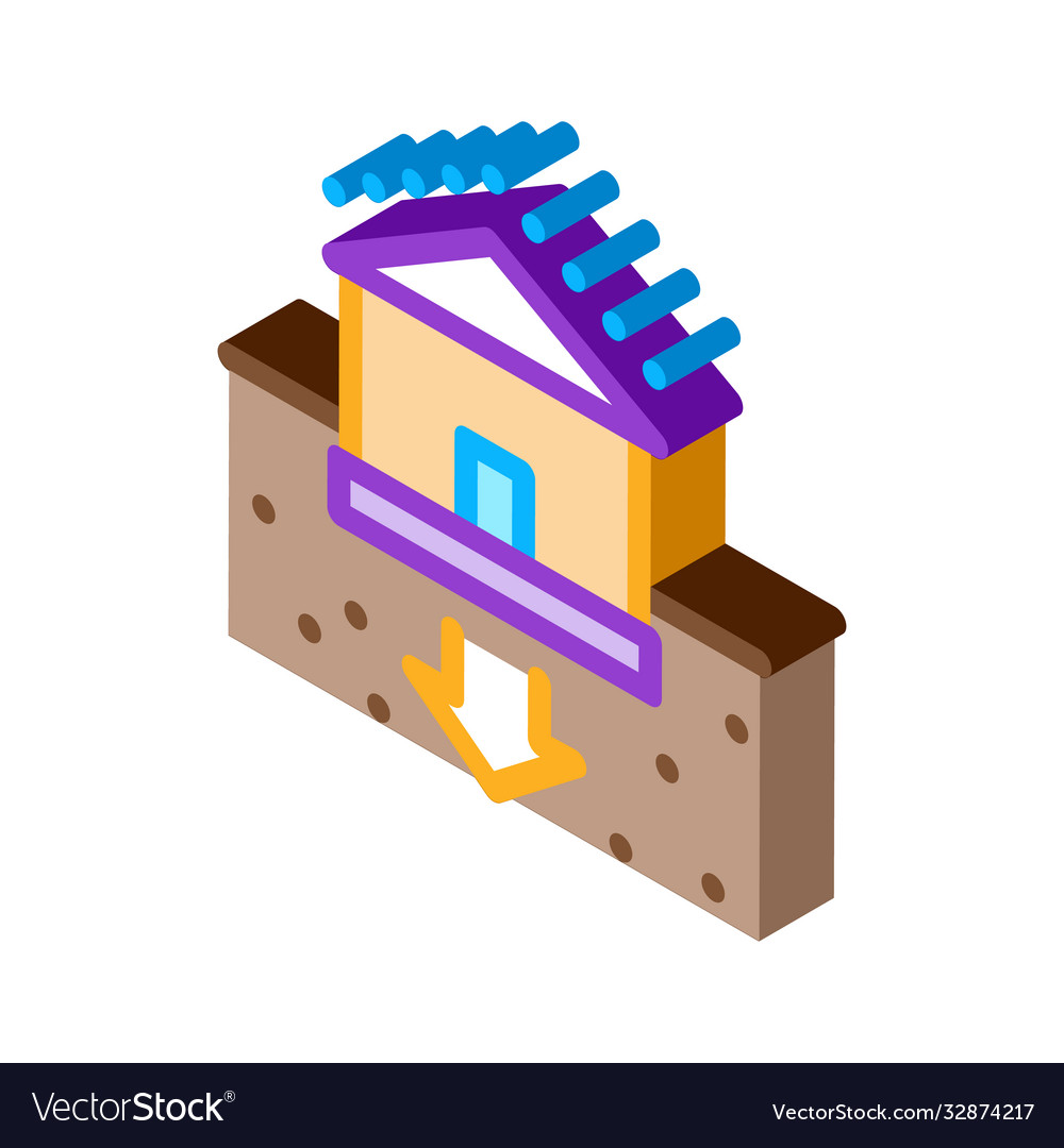 House Foundation Sags Isometric Icon Royalty Free Vector House Foundation Sags Isometric Icon Royalty Free Vector