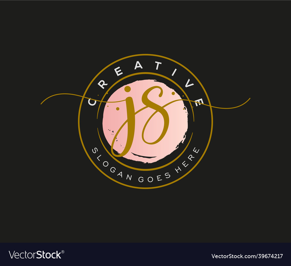 Initial js feminine logo beauty monogram