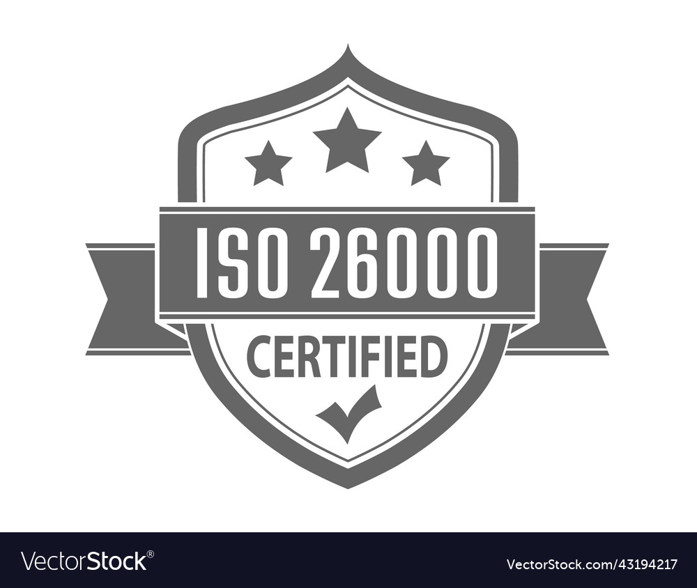 Iso 26000 the logo of standardization Royalty Free Vector