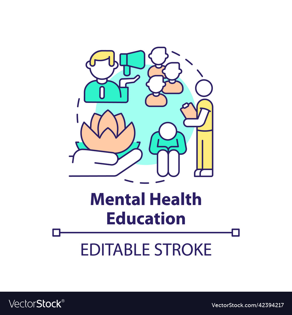 Mental health education concept icon Royalty Free Vector