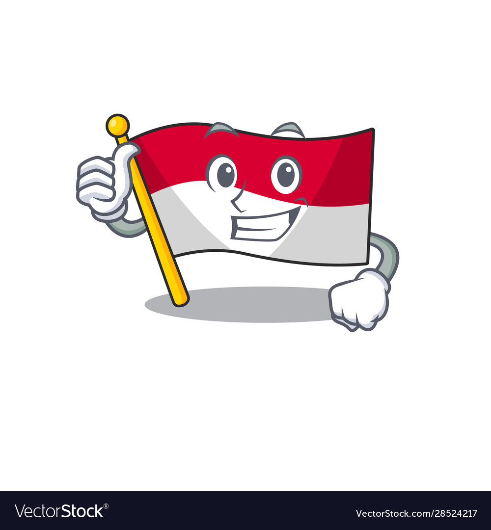 Smiley mascot flag monaco scroll making thumbs