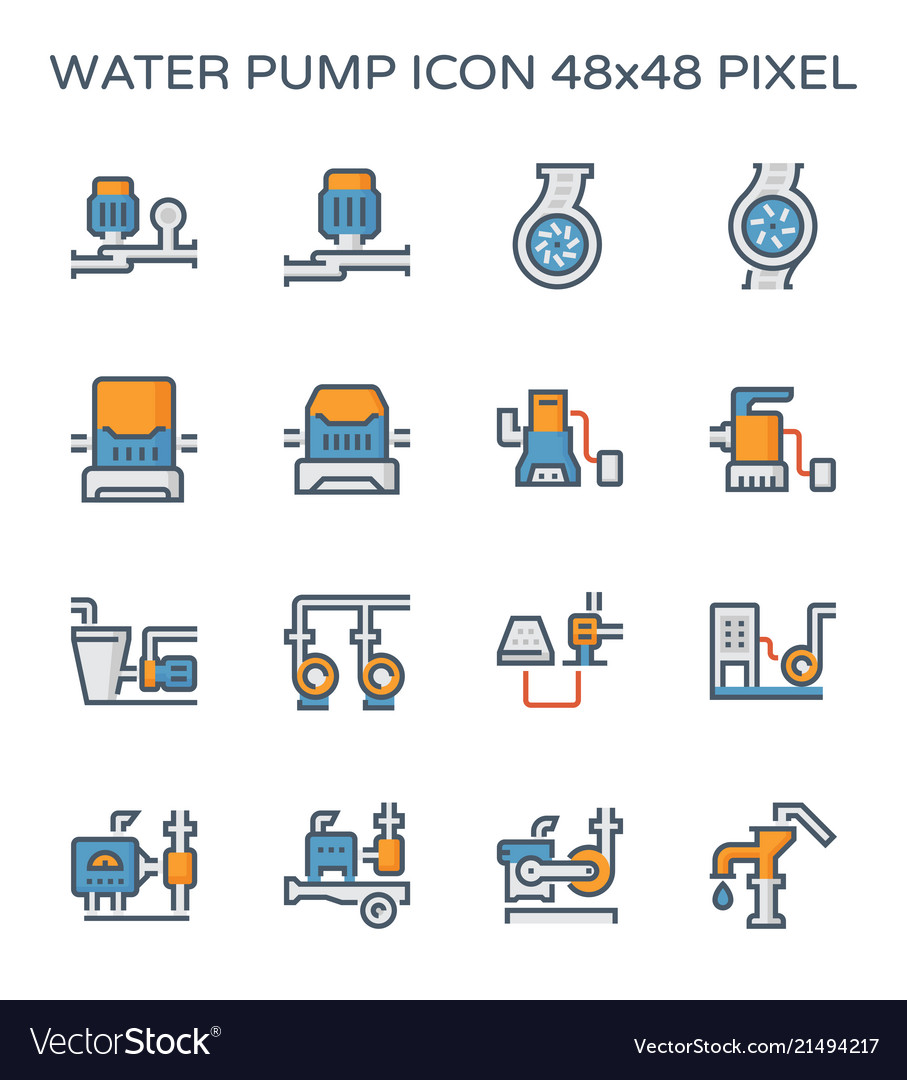 Water pump icon set design