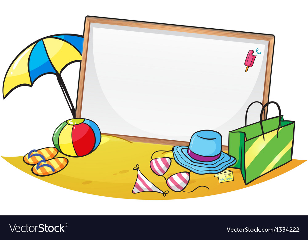 an-empty-blank-board-surrounded-things-royalty-free-vector