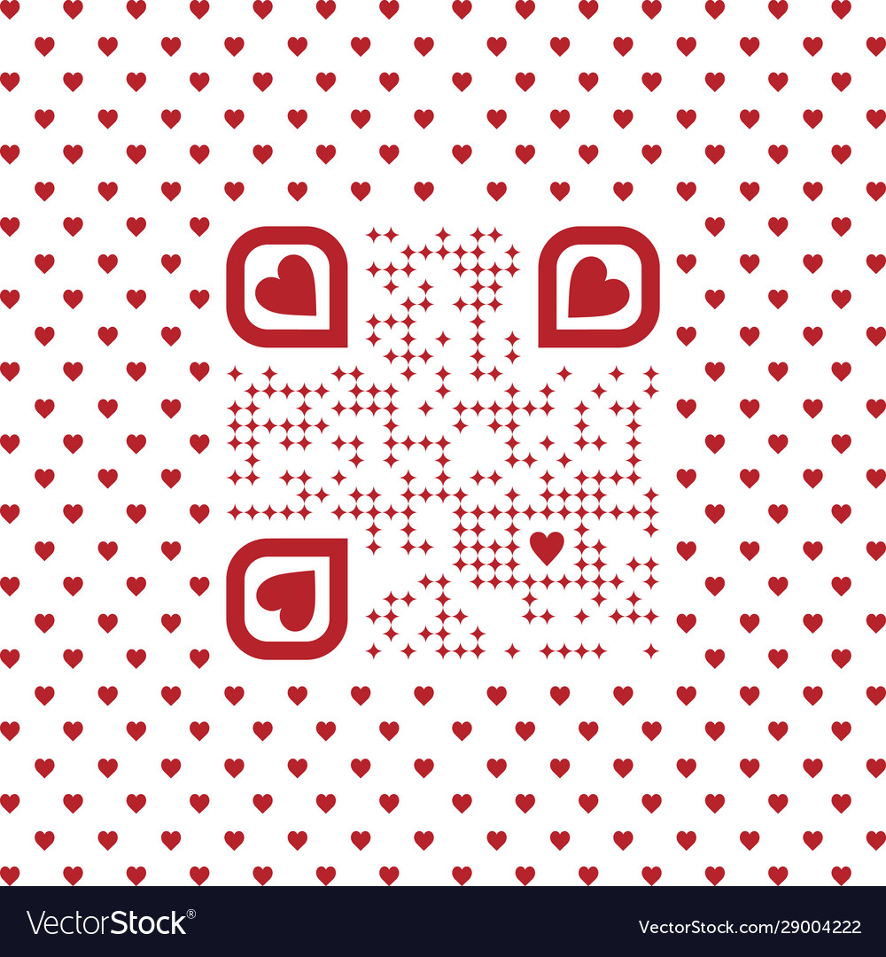 Sei mein valentine text qr code mit herzen