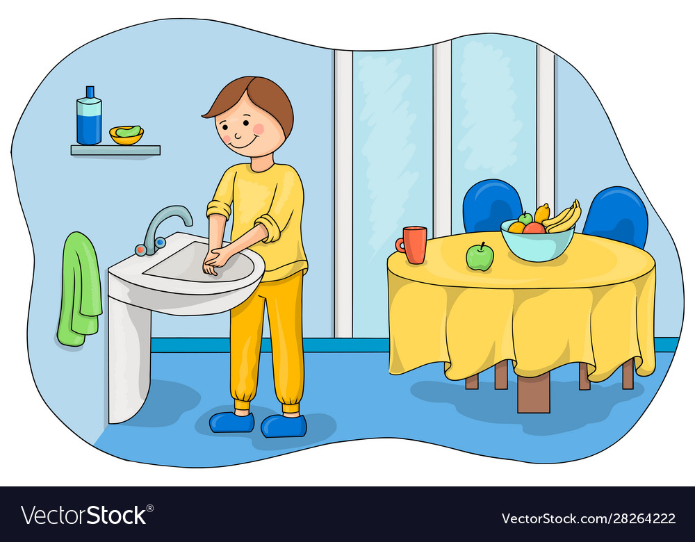 boy-washes-his-hands-before-eating-children-vector-image