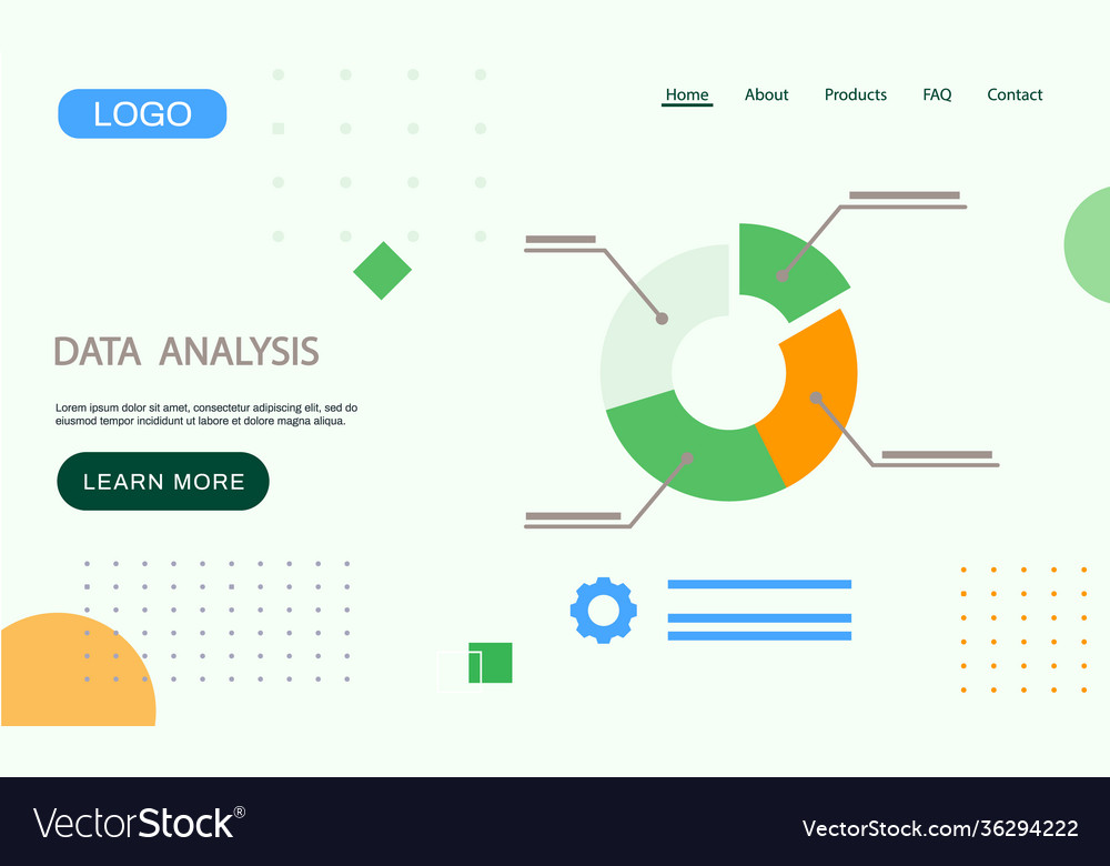 Data Analysis Landing Page Template Research Vector Image 9934