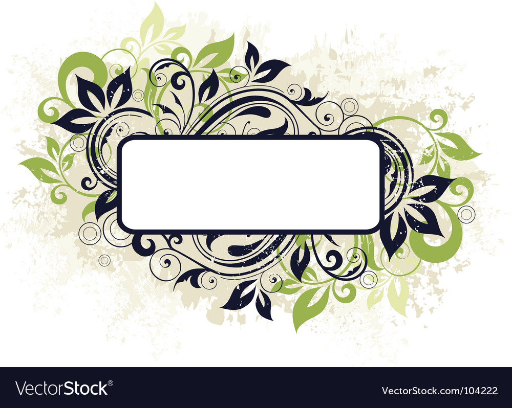 Floral Frame Banner Royalty Free Vector Image Vectorstock