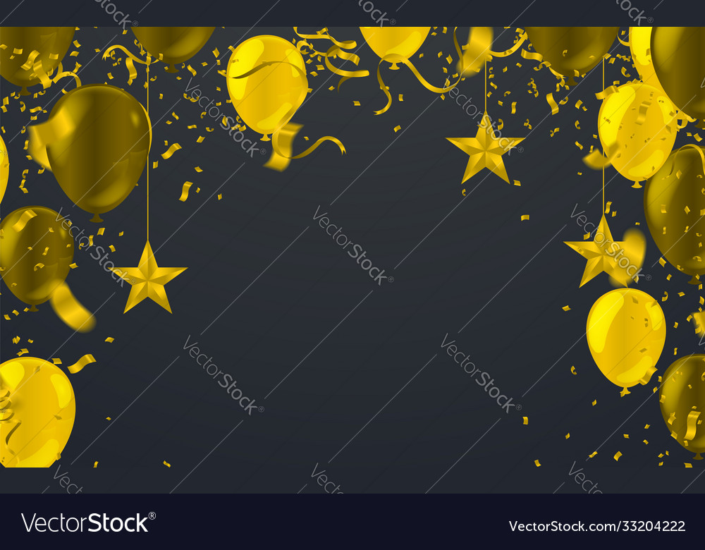 Gold color celebration party banner with Vector Image