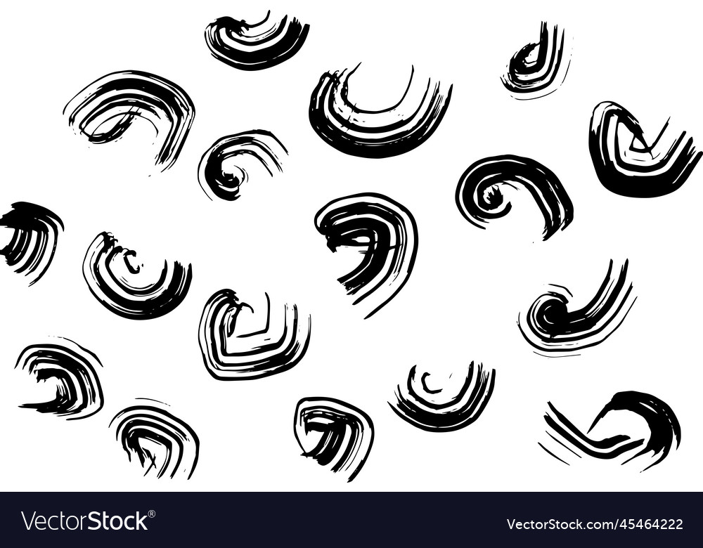 Grunge ink dry brush free hand texture Royalty Free Vector