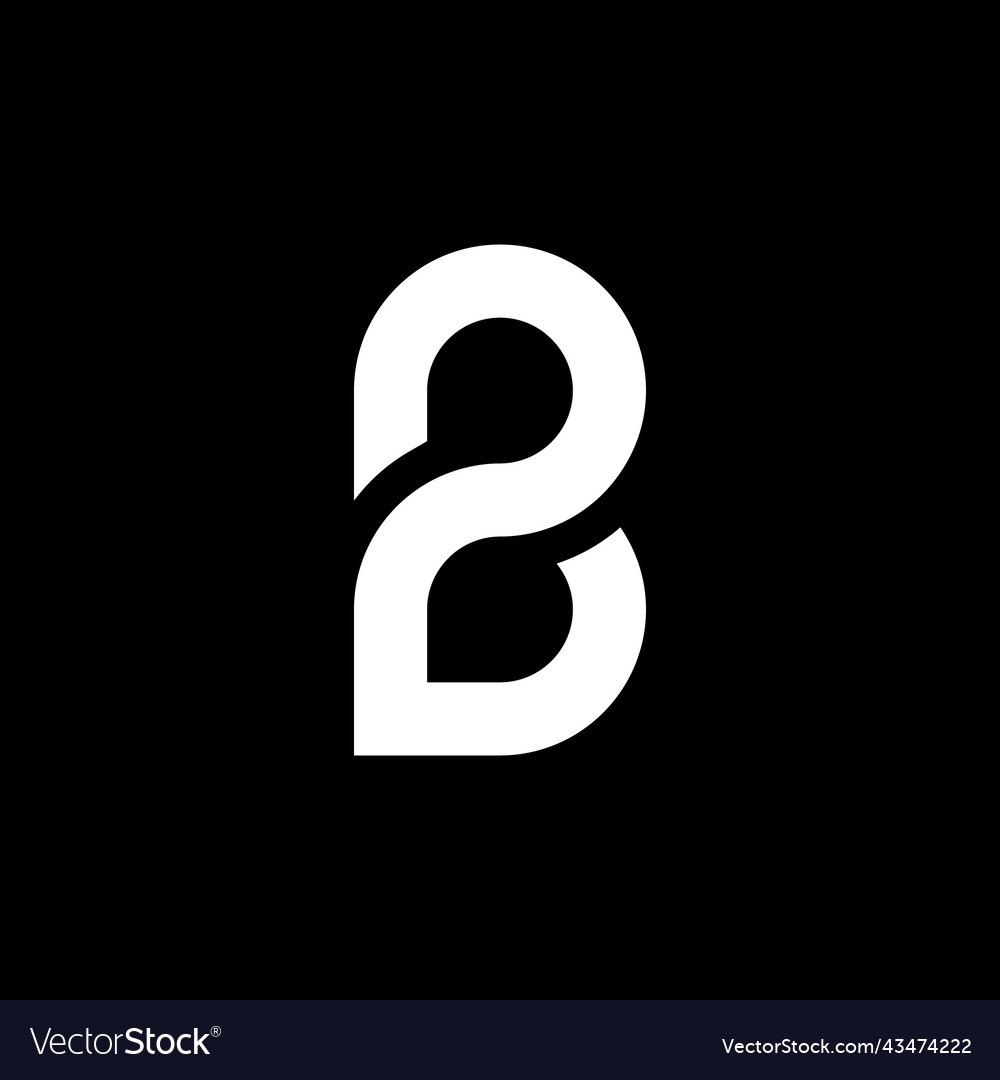 Modern letter b with overlapping line logo design