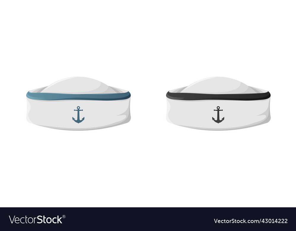 Sailor white hat in classic blue black with anchor