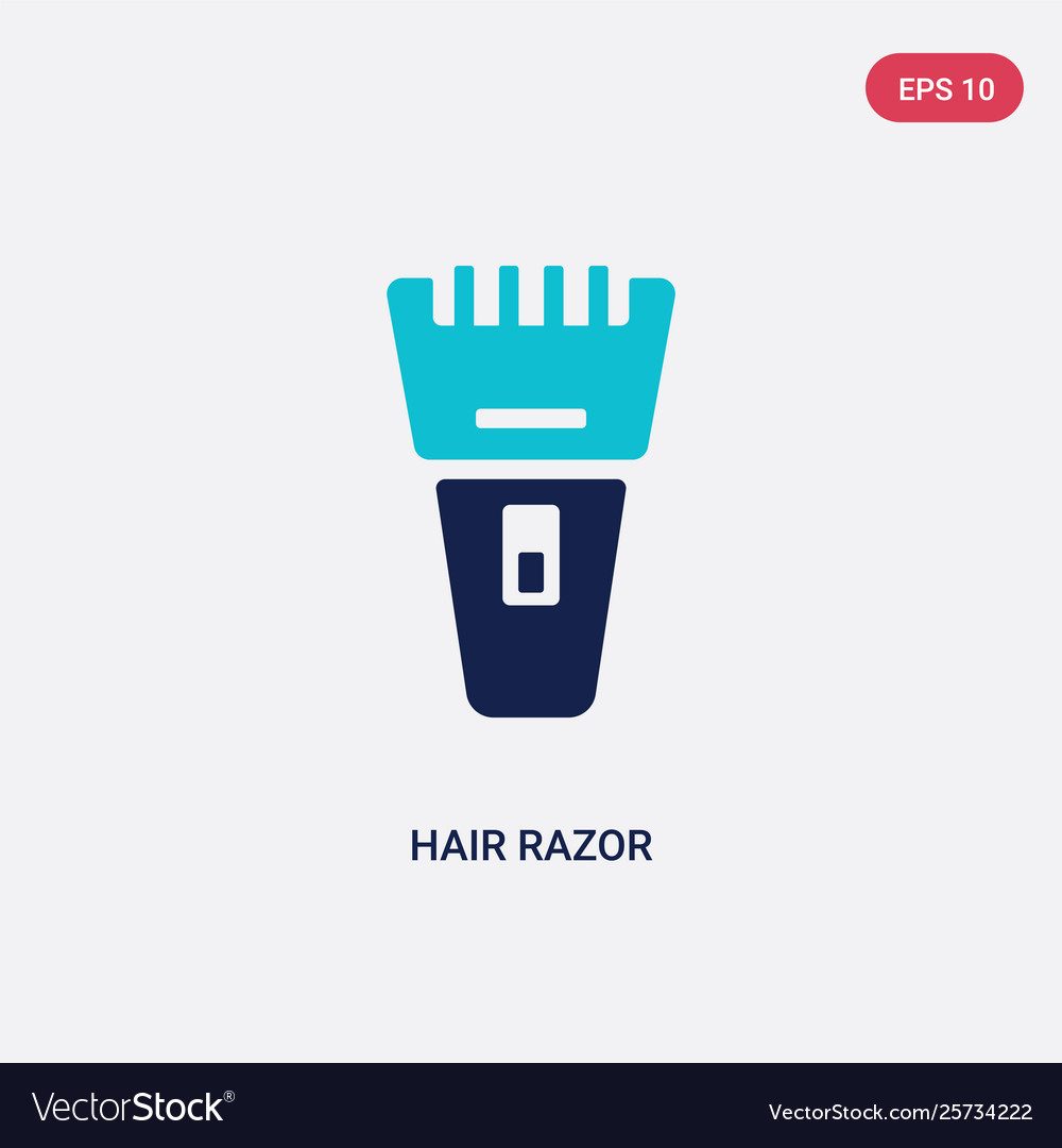 Two color hair razor icon from beauty concept