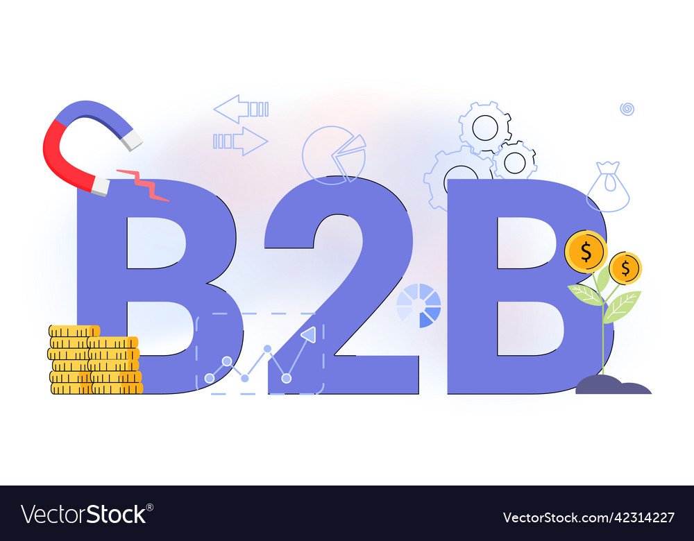 B2b business to successful Royalty Free Vector Image