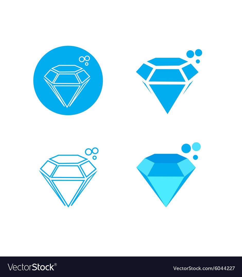 Blue diamong logo icon Royalty Free Vector Image