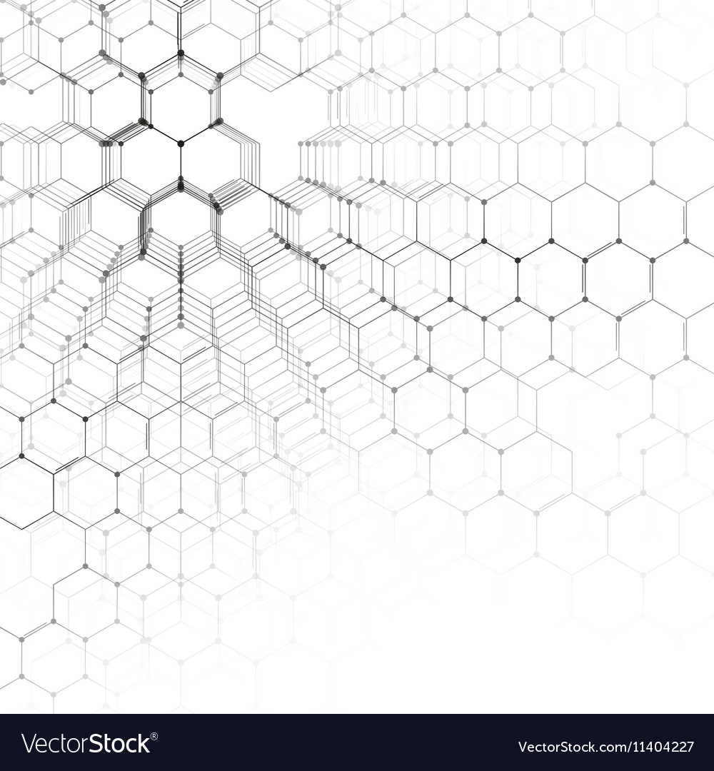 Chemistry 3d pattern hexagonal molecule structure Vector Image