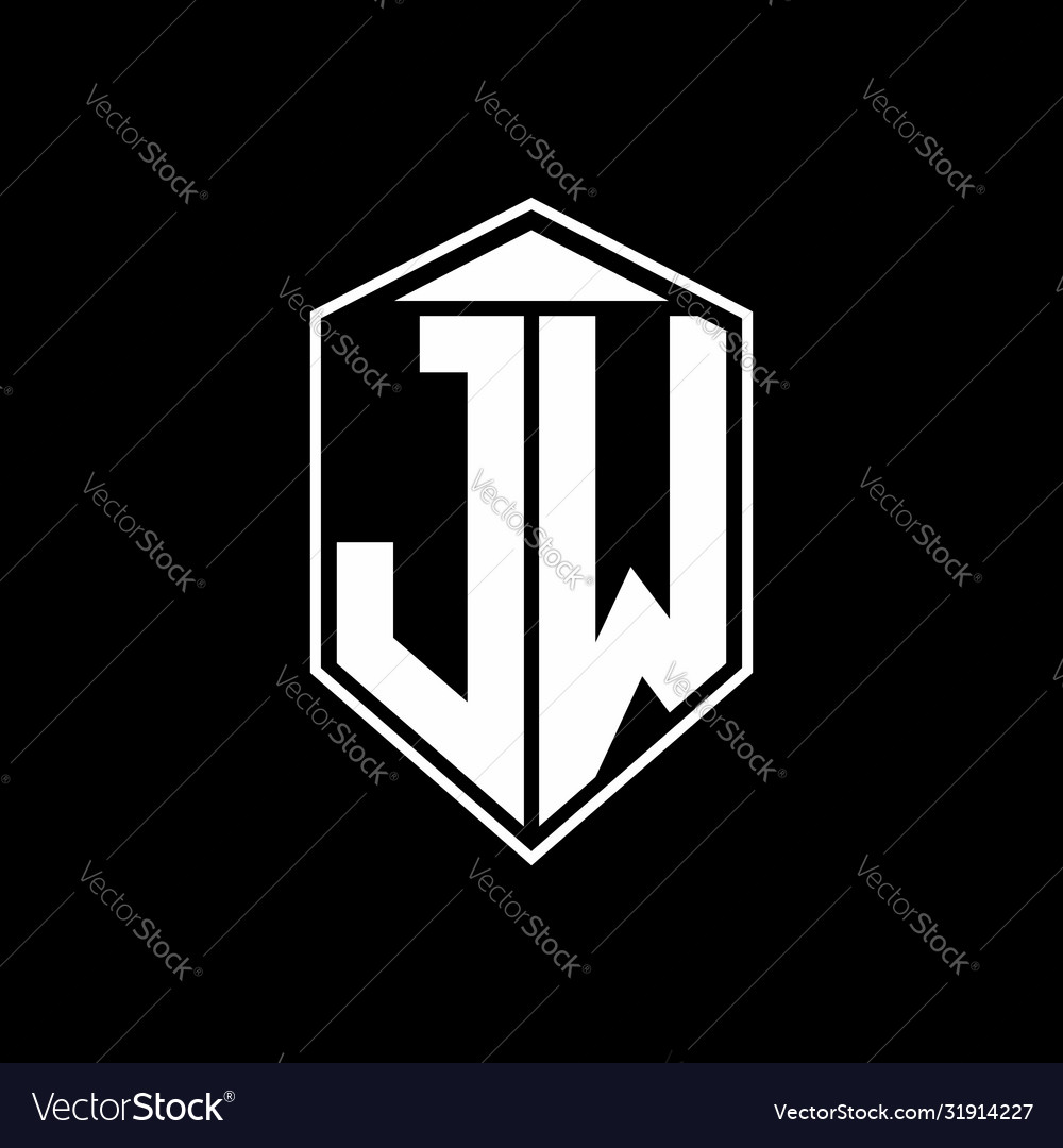 Jw logo monogram with emblem shape combination Vector Image