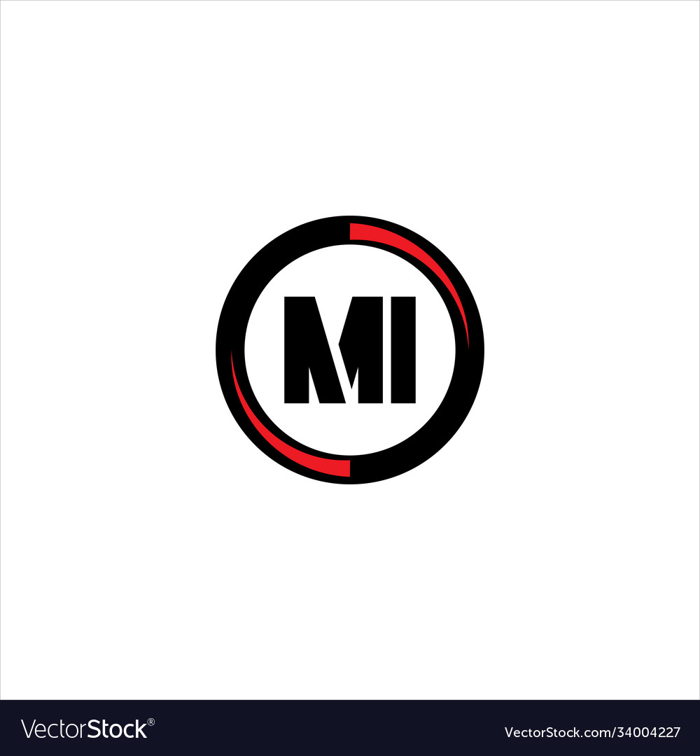 M i letter logo emblem design Royalty Free Vector Image