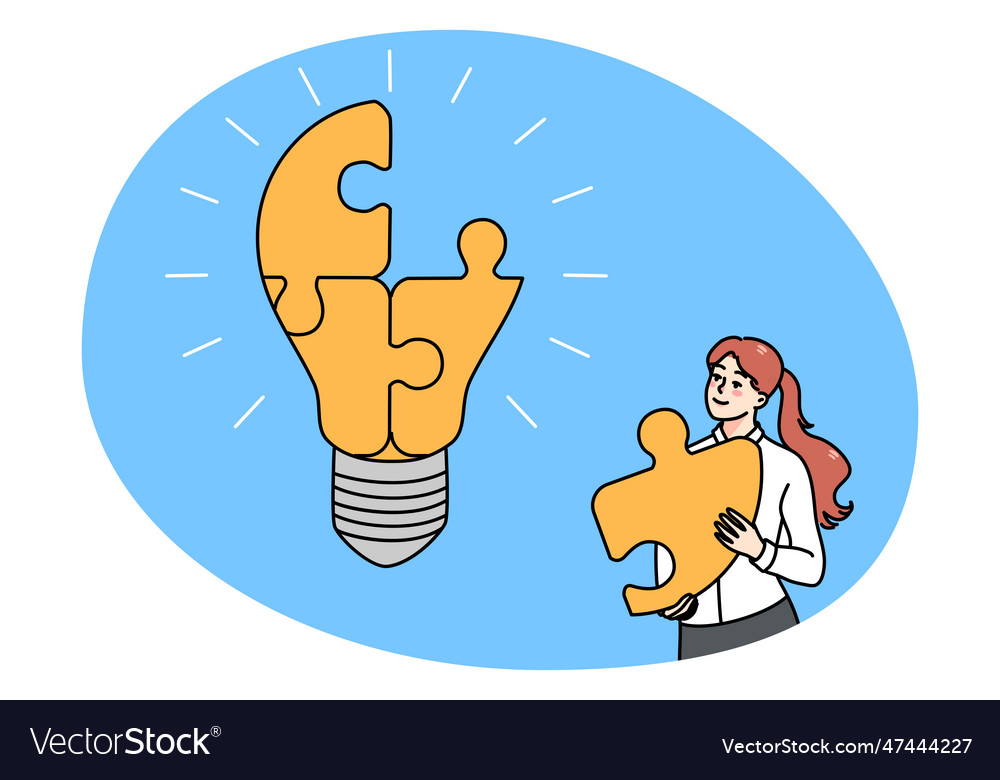 Motivated businesswoman find solution to business Vector Image