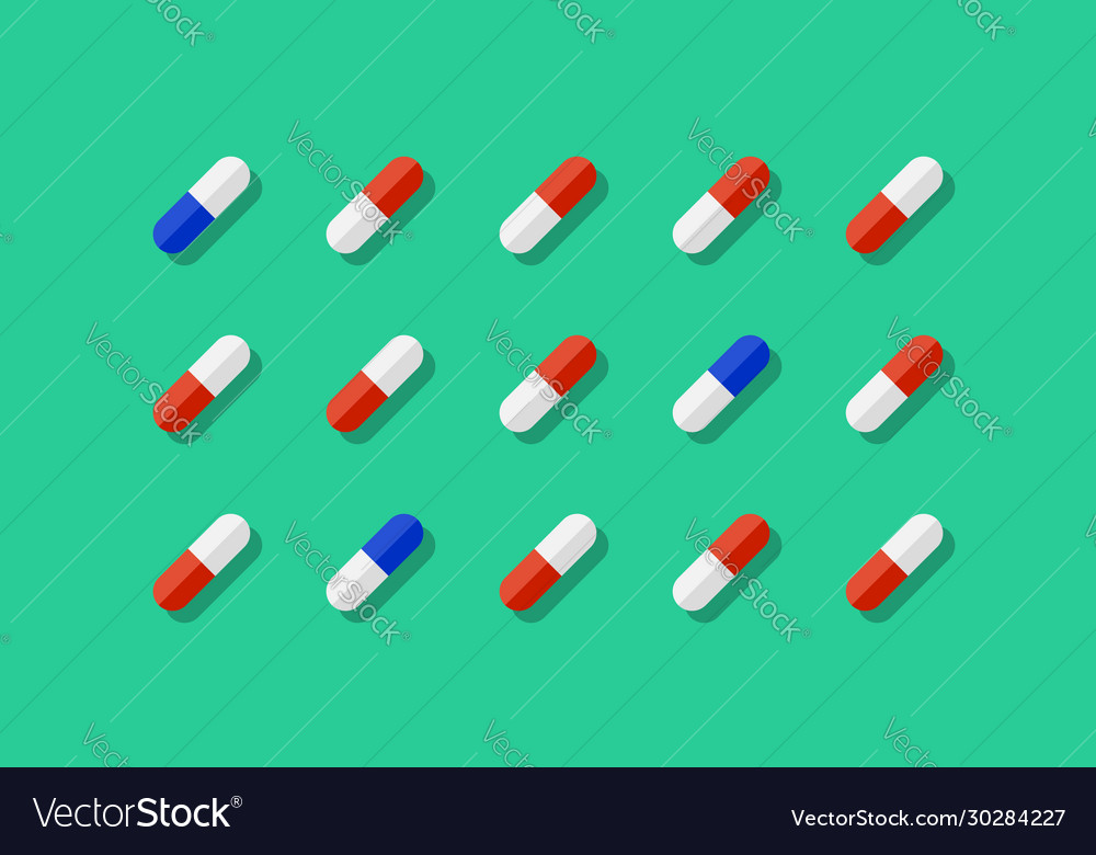 Pills assorted and neatly arranged