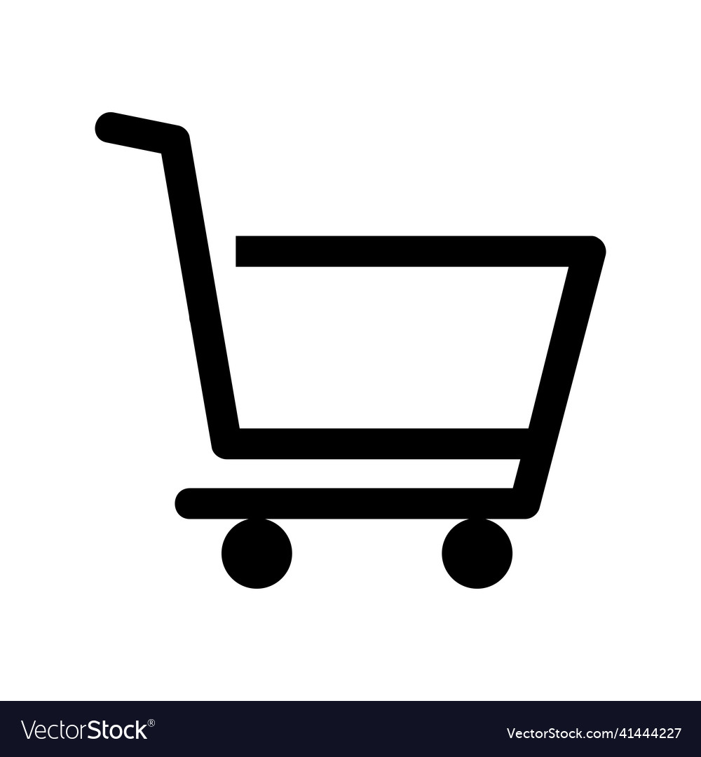 Shopping cart icon on white background Royalty Free Vector